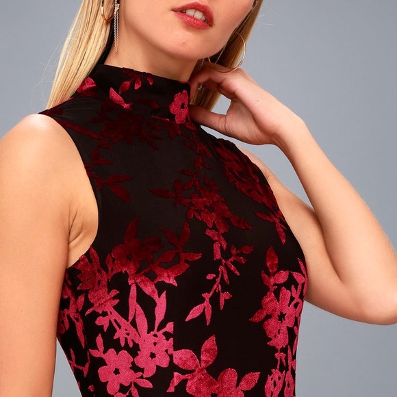 🌸 RARE “Japan Bound” Velvet Floral Backless Dress - Picture 10 of 12